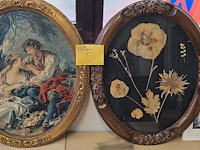 Lot 5 - ovalen kaders, la cage en een vintage herbarium - afbeelding 1 van  3