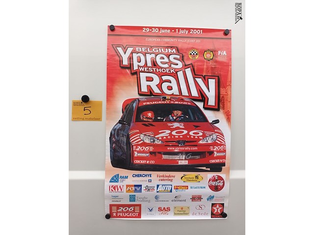 Lot 5 - poster rally ieper 2001 - afbeelding 1 van  5
