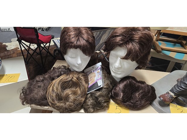 Lot 5 - pruiken & isomo hoofden - afbeelding 1 van  3