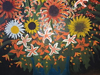 Lot 5 - schilderij bloemen - afbeelding 2 van  4