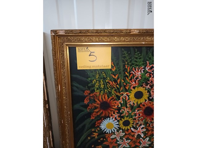 Lot 5 - schilderij bloemen - afbeelding 4 van  4