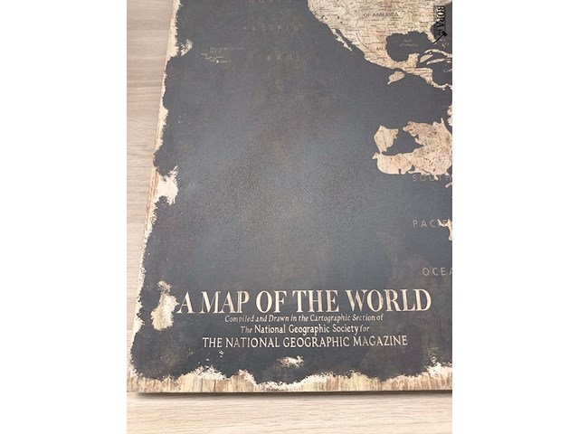 Lot 5 - wanddecoratie wereldkaart - afbeelding 2 van  4