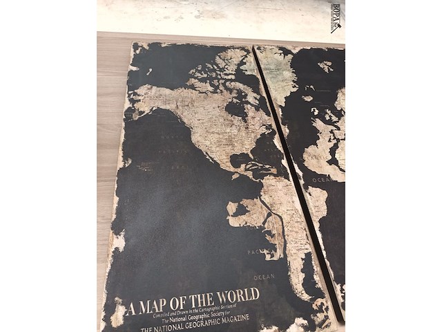 Lot 5 - wanddecoratie wereldkaart - afbeelding 3 van  4