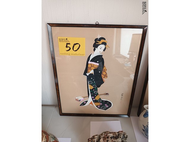 Lot 50 - kader chinese dame - afbeelding 1 van  3