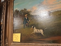 Lot 50 - schilderij jachttafereel - afbeelding 2 van  5