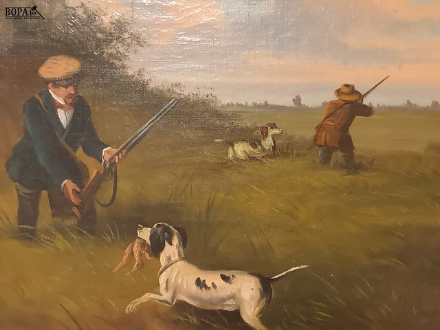 Lot 50 - schilderij jachttafereel - afbeelding 5 van  5
