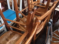 Lot 501 - boerenstoelen met rieten zitting. 4 stuks - afbeelding 3 van  5