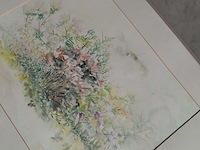 Lot 51 - ingelijst aquarel met bloemenboeket van dupond - afbeelding 2 van  4