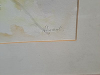 Lot 51 - ingelijst aquarel met bloemenboeket van dupond - afbeelding 3 van  4