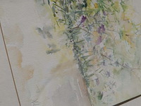 Lot 51 - ingelijst aquarel met bloemenboeket van dupond - afbeelding 4 van  4