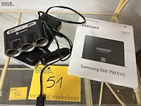 Lot 51 - lot powerbank/sigarettenaansteker-splitter/samsung