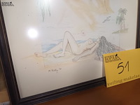 Lot 51 - tekening in kader - afbeelding 3 van  4