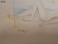 Lot 51 - tekening in kader - afbeelding 4 van  4