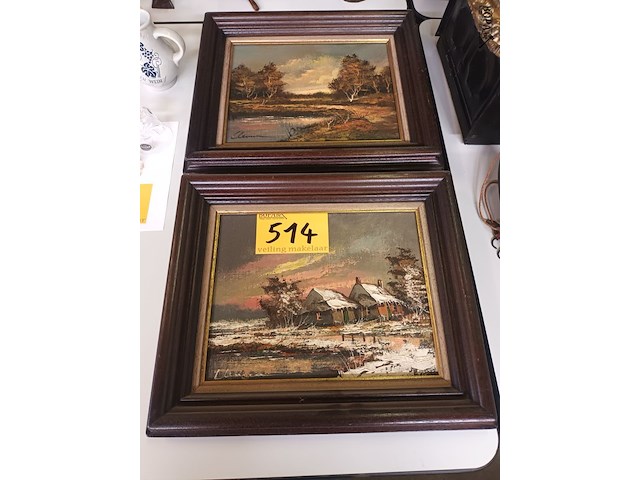 Lot 514 - kaders landschap. 2 stuks - afbeelding 1 van  4