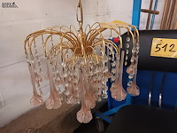 Lot 516 - luster met roze glazen bellen - afbeelding 2 van  4