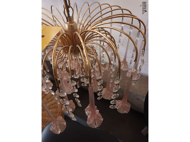 Lot 516 - luster met roze glazen bellen - afbeelding 4 van  4