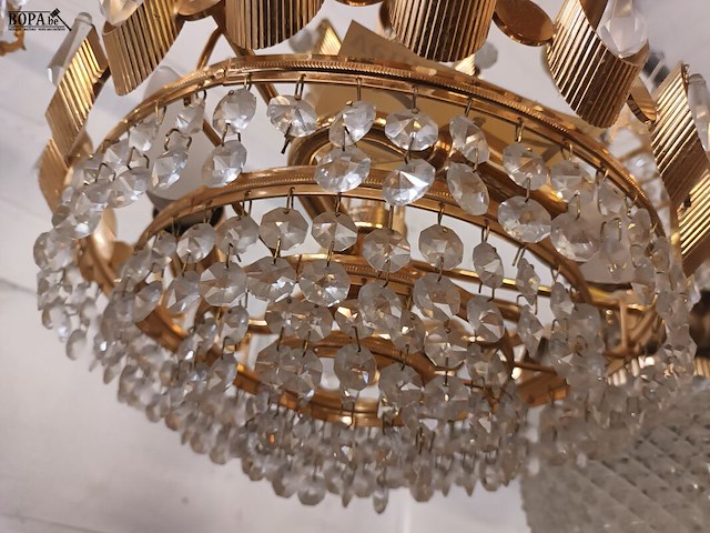 Lot 519 - luster koper en kristallen - afbeelding 3 van  3
