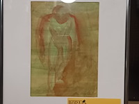 Lot 52 - aquarel in kader - afbeelding 1 van  4