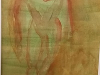 Lot 52 - aquarel in kader - afbeelding 2 van  4