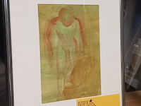 Lot 52 - aquarel in kader - afbeelding 4 van  4