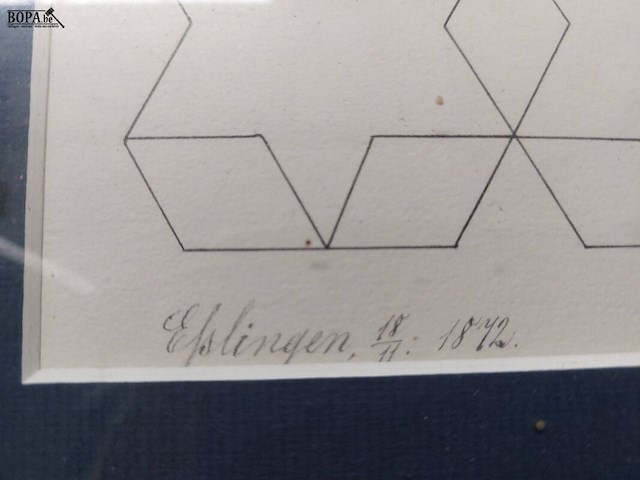 Lot 52 - geometrische kunst getekend, 4 stuks - afbeelding 3 van  8