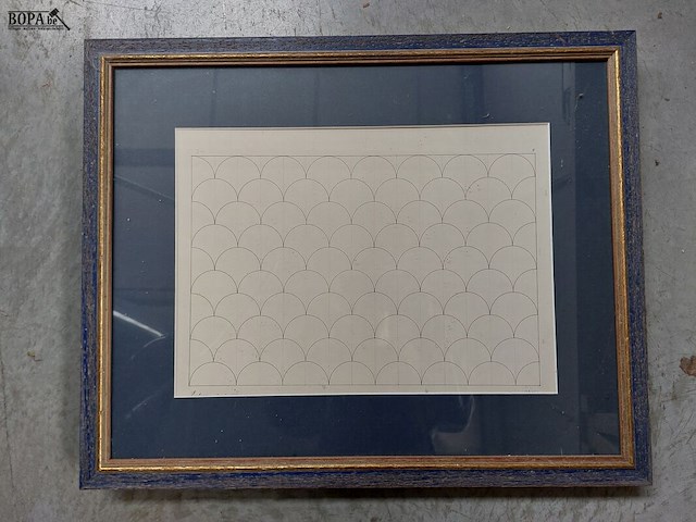 Lot 52 - geometrische kunst getekend, 4 stuks - afbeelding 4 van  8