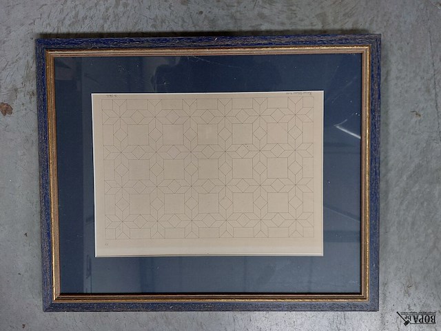Lot 52 - geometrische kunst getekend, 4 stuks - afbeelding 5 van  8