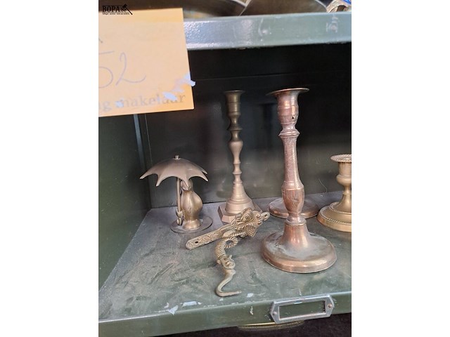 Lot 52 - lot verzameling antieke koperen en bronzen voorwerpen - afbeelding 5 van  6
