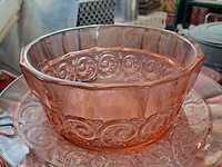 Lot 52 - vintage glazen servies oa. rosaline glas - afbeelding 4 van  6