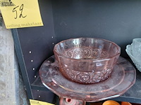 Lot 52 - vintage glazen servies oa. rosaline glas - afbeelding 6 van  6