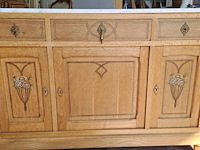 Lot 53 - antieken frans dressoir met marmeren blad en bloemenpatroon - afbeelding 3 van  3