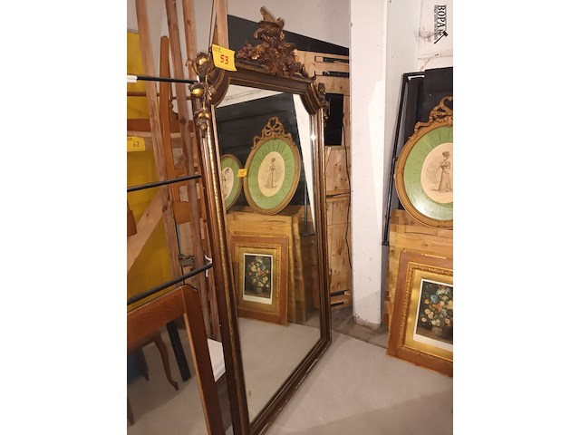 Lot 53 - grote antieke spiegel - afbeelding 2 van  4