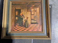 Lot 53 - replica 'dienstbode met kind in kelderkamer' 1660 pieter de - afbeelding 2 van  3