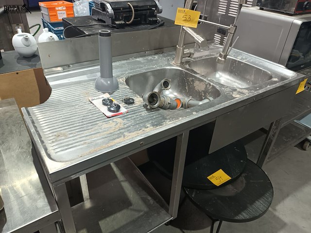 Lot 53 - rvs spoeltafel - afbeelding 3 van  5