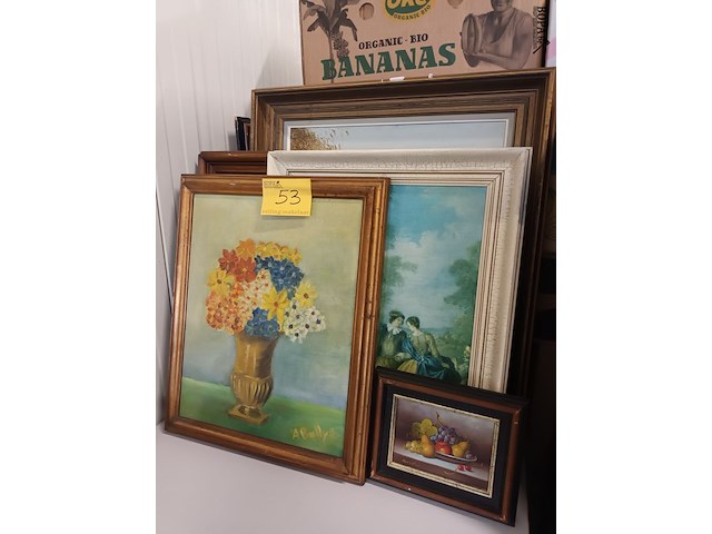 Lot 53 - schilderijen. 5 stuks - afbeelding 1 van  2
