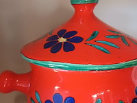 Lot 53 - vintage oranje dekselpot - afbeelding 2 van  4