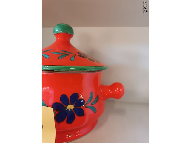 Lot 53 - vintage oranje dekselpot - afbeelding 3 van  4