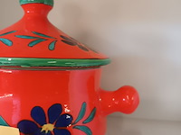 Lot 53 - vintage oranje dekselpot - afbeelding 3 van  4