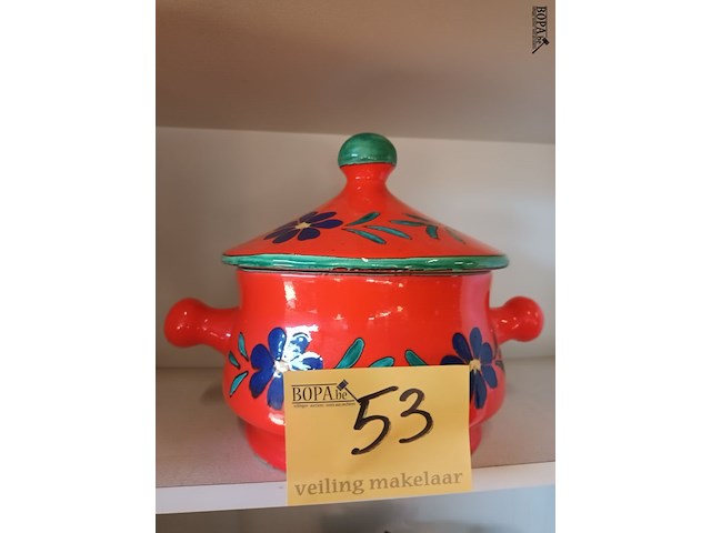 Lot 53 - vintage oranje dekselpot - afbeelding 4 van  4