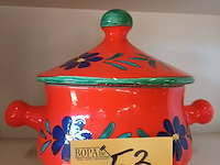 Lot 53 - vintage oranje dekselpot - afbeelding 4 van  4