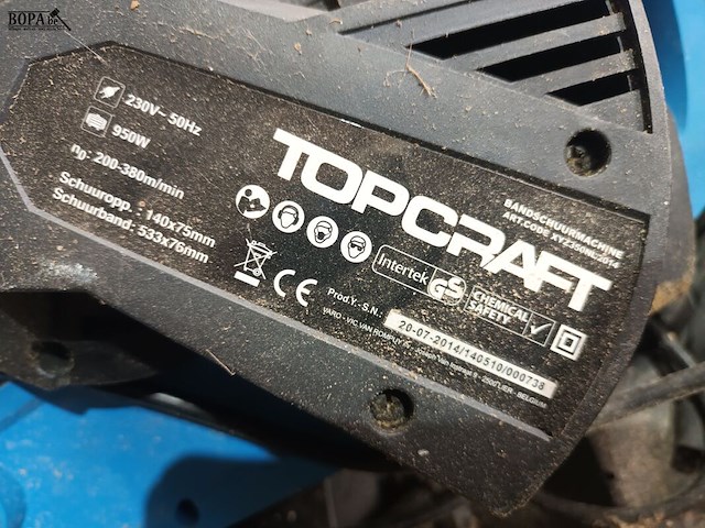 Lot 54 - bandschuurmachine topcraft - afbeelding 5 van  5