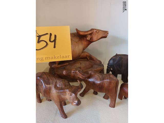 Lot 54 - houten dieren deco. 9 stuks - afbeelding 2 van  5