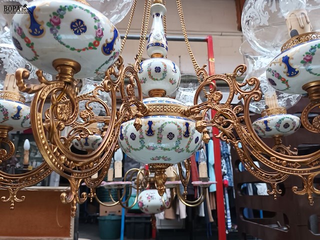 Lot 54 - luster in koper en porselein - afbeelding 3 van  6