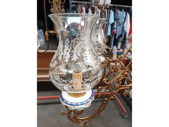 Lot 54 - luster in koper en porselein - afbeelding 5 van  6