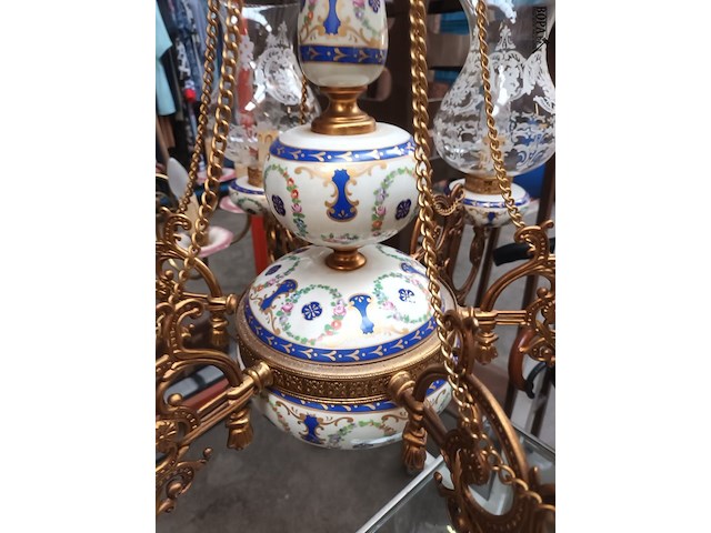 Lot 54 - luster in koper en porselein - afbeelding 6 van  6