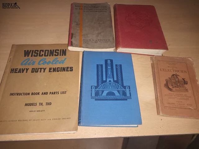 Lot 54 - oude boeken over techniek. 5 stuks - afbeelding 1 van  7