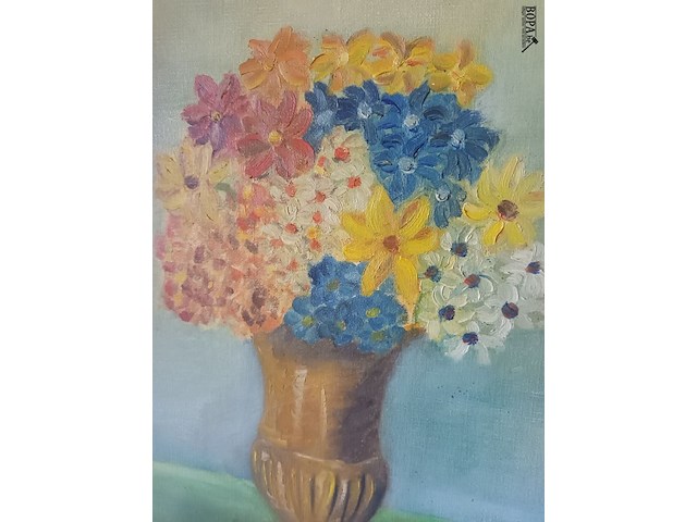 Lot 54 - schilderij bloemen - afbeelding 3 van  4