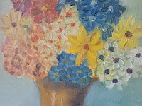 Lot 54 - schilderij bloemen - afbeelding 3 van  4