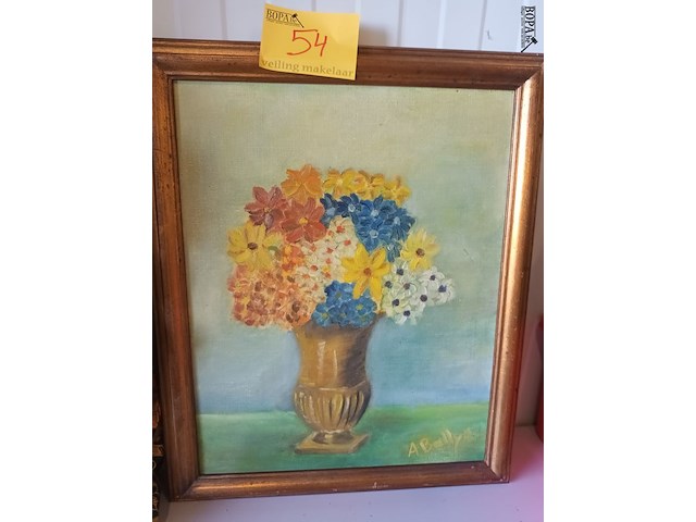 Lot 54 - schilderij bloemen - afbeelding 4 van  4