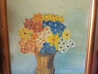 Lot 54 - schilderij bloemen - afbeelding 4 van  4
